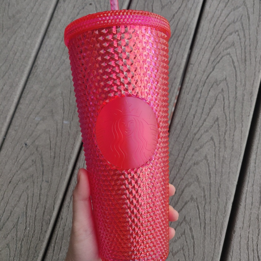 STARBUCKS 2019 Neon Pink Studded Cold Cup Tumbler